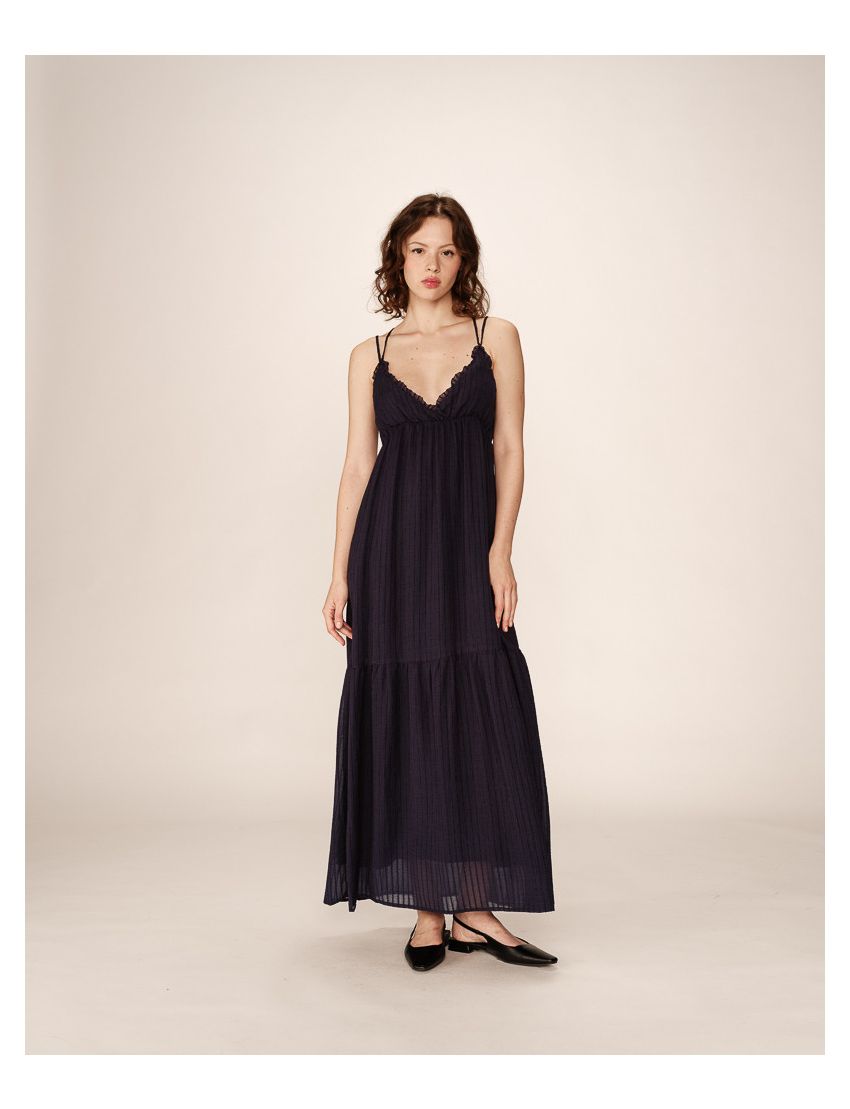 VESTIDO LONGO ALÇAS COM BABADOS