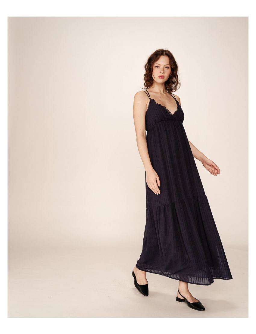 VESTIDO LONGO ALÇAS COM BABADOS