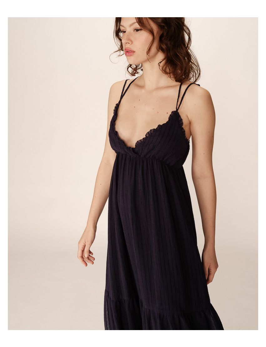 VESTIDO LONGO ALÇAS COM BABADOS