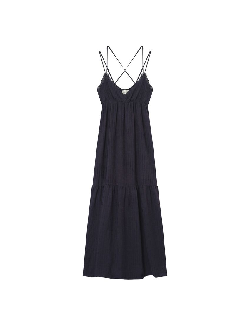 VESTIDO LONGO ALÇAS COM BABADOS