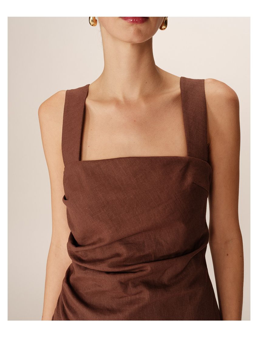 VESTIDO CURTO ALINHADO DRAPEADO