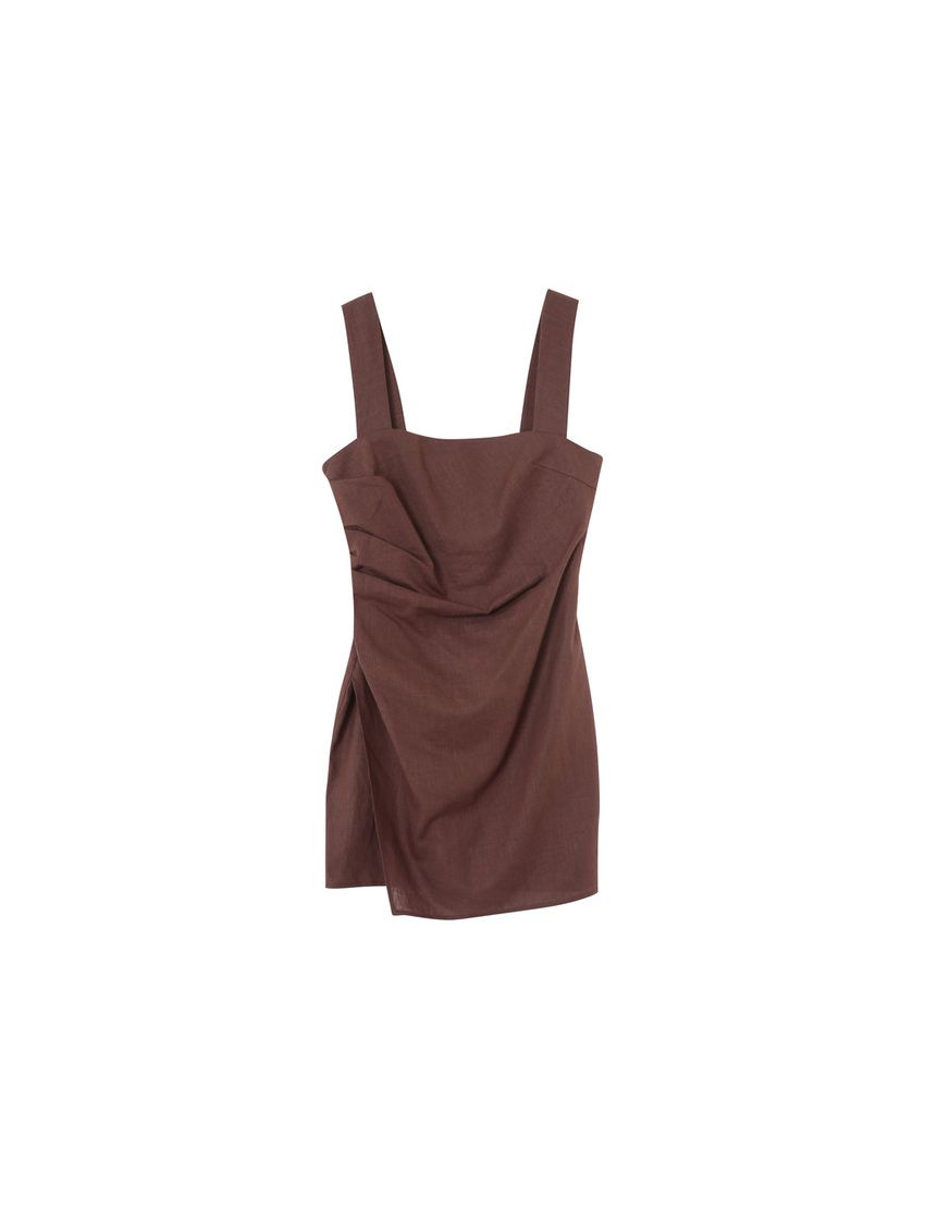 VESTIDO CURTO ALINHADO DRAPEADO