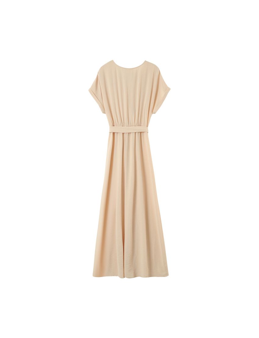 VESTIDO LONGO FLUIDO DECOTE V CRUZADO