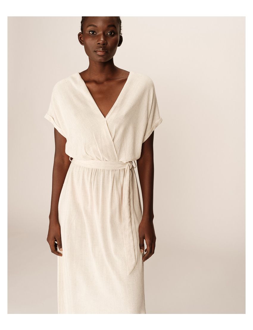 VESTIDO LONGO ALINHADO DECOTE CRUZADO