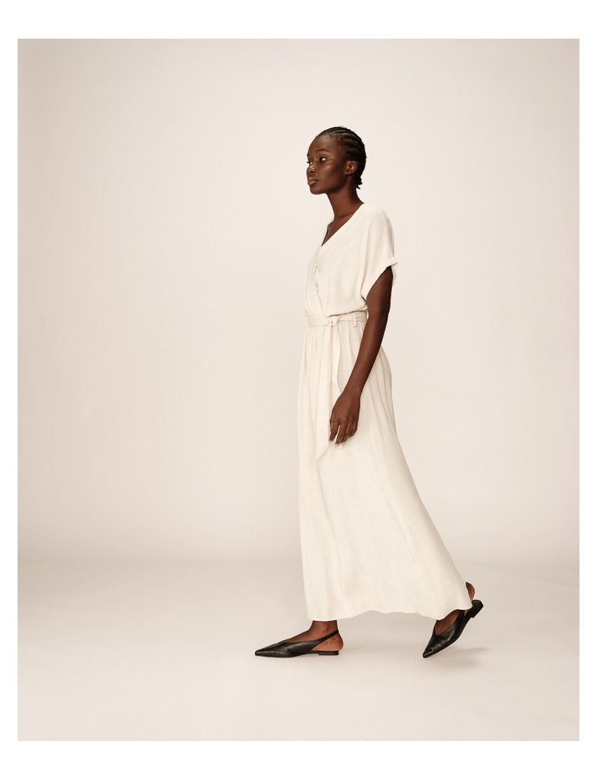 VESTIDO LONGO ALINHADO DECOTE CRUZADO