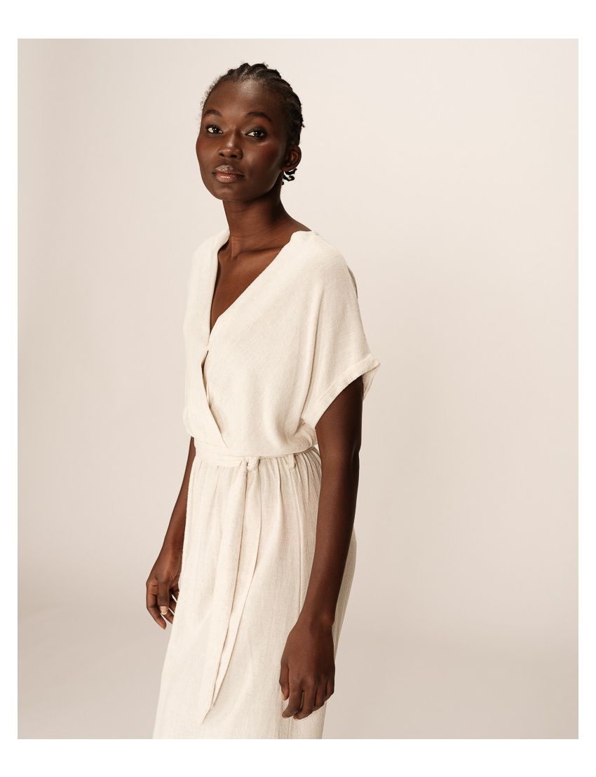 VESTIDO LONGO ALINHADO DECOTE CRUZADO