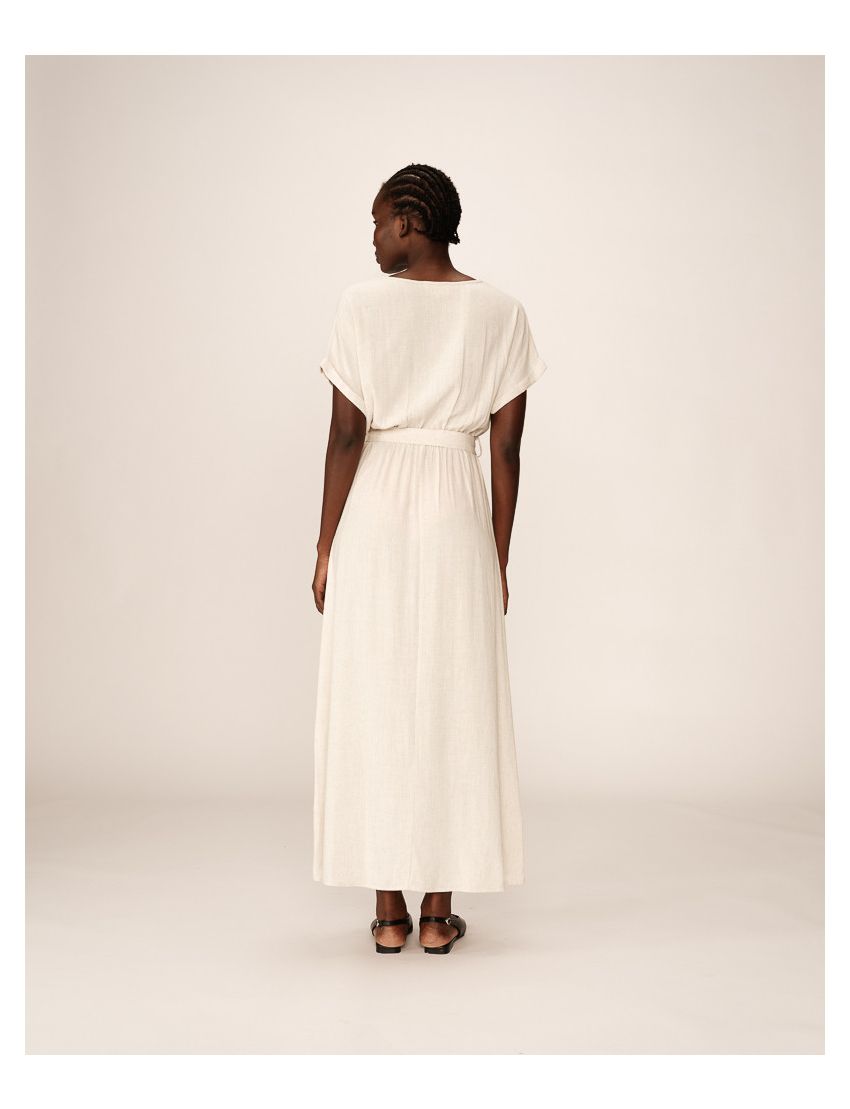 VESTIDO LONGO ALINHADO DECOTE CRUZADO