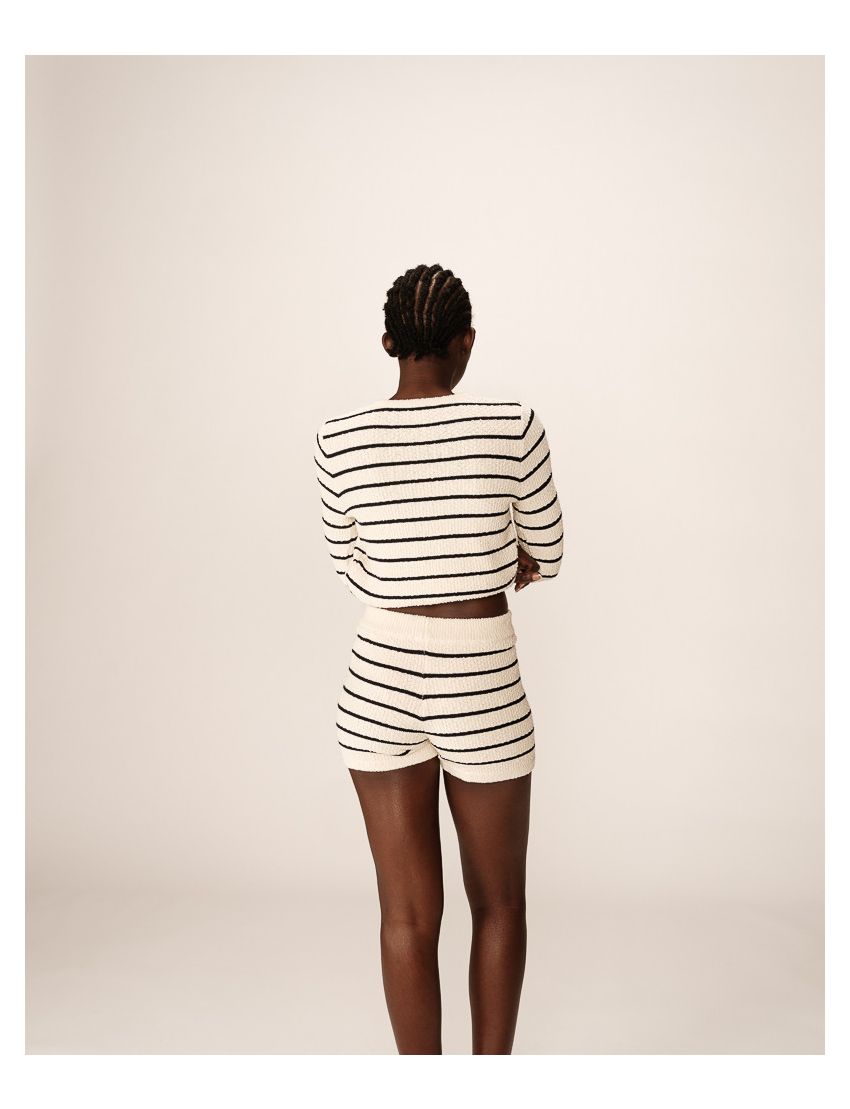 SHORT MALHA RISCAS NAVY