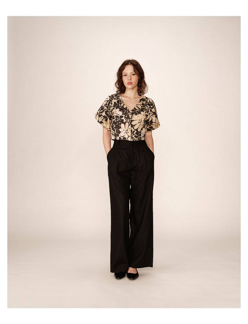 TOP CROPEED ESTAMPA PINE MANGA BALONADA