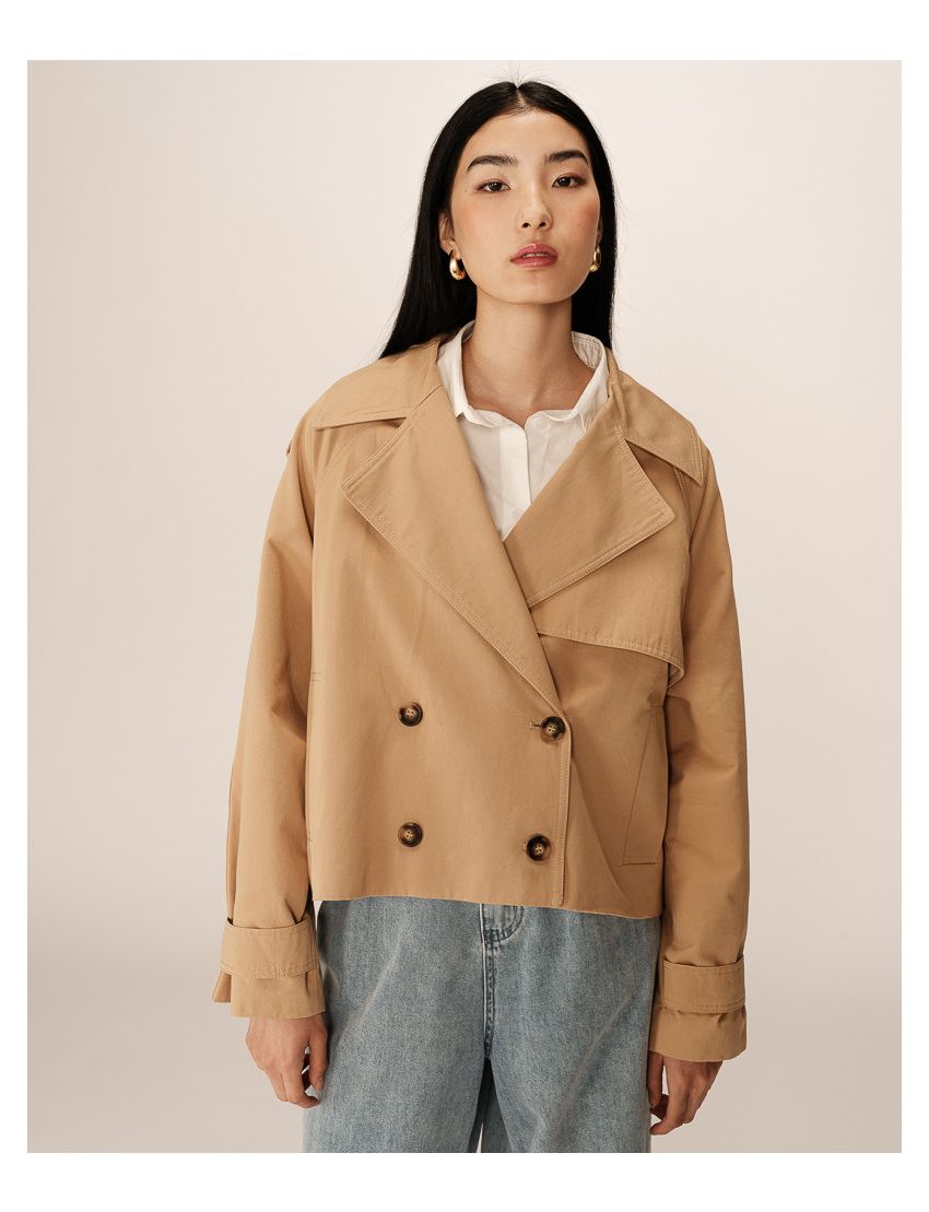 TRENCH-COAT CURTO NATURAL TRESPASSE