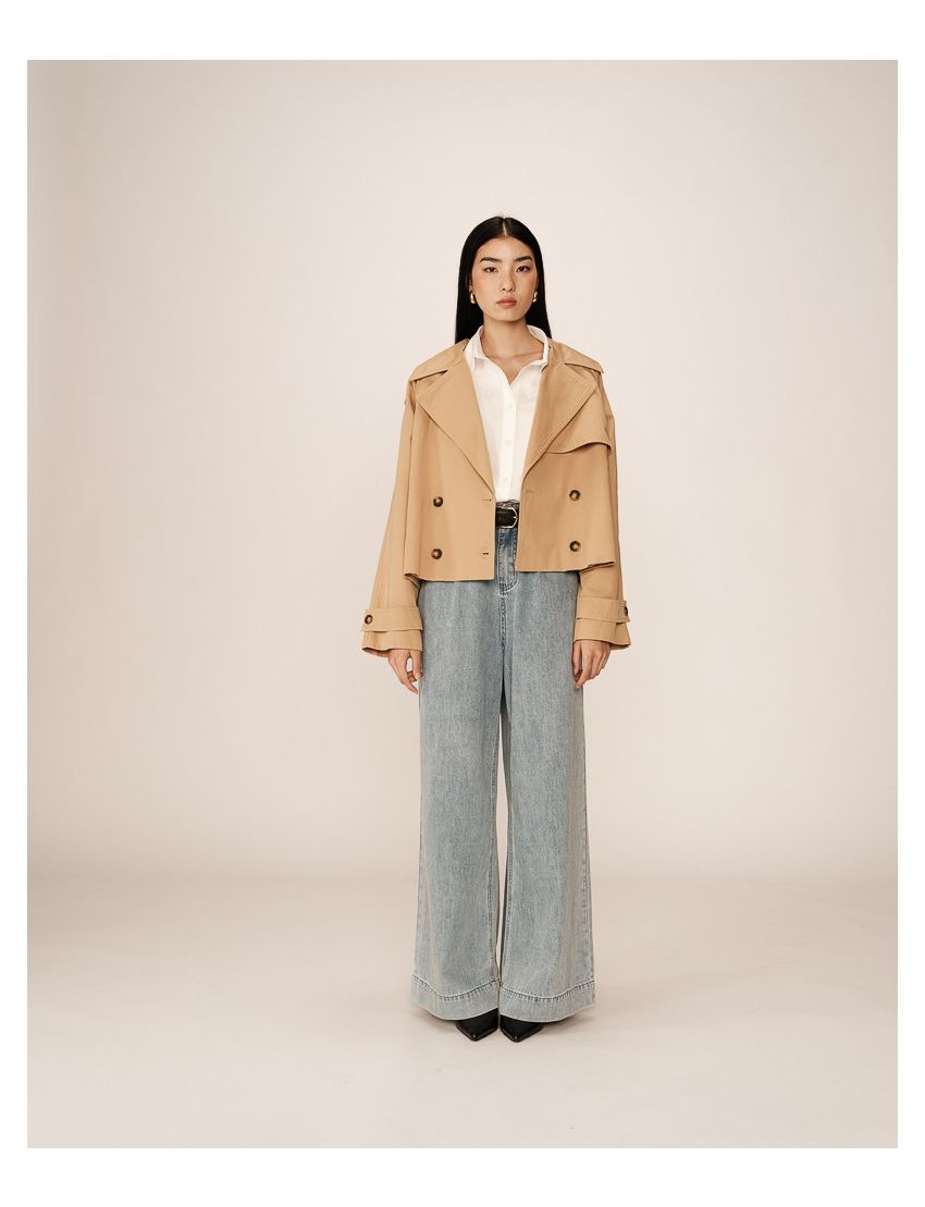 TRENCH-COAT CURTO NATURAL TRESPASSE