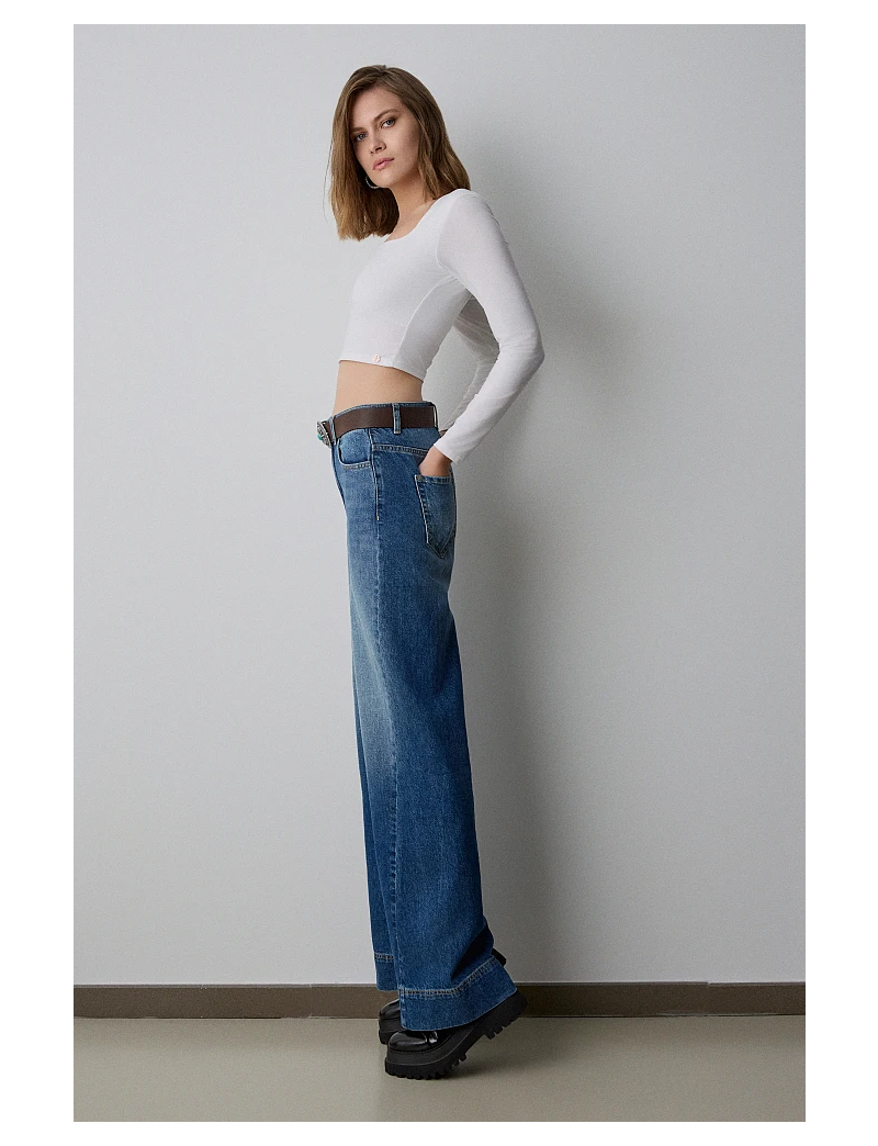 JEANS WIDE LEG DENIM LAVADO