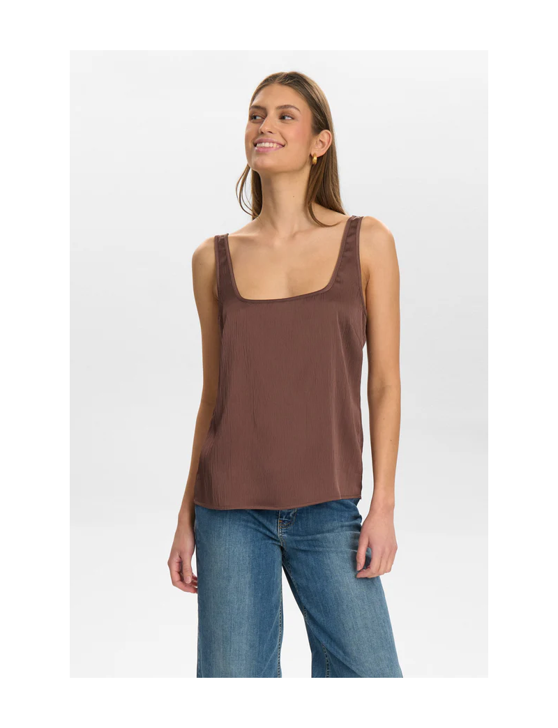 TOP IVORY ACETINADO CHOCOLATE