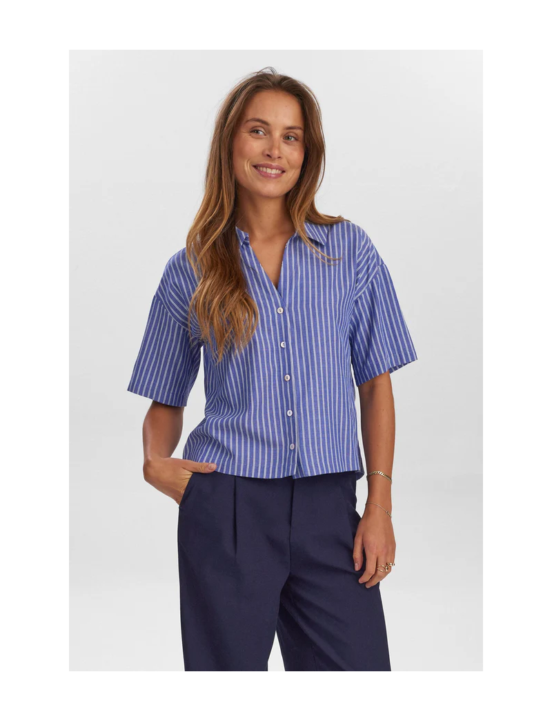 CAMISA MANGA CURTA RISCA PIJAMA ZALLY